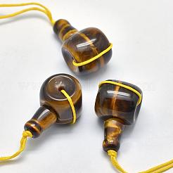Натуральный тигр глаз 3 дыра гуру бисер&nbsp;G-K208-02-E-14