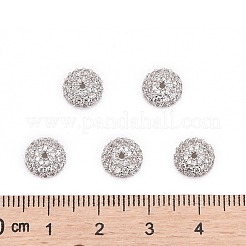 Безлепестковый полукруглый / купольные латунные микро проложить кубического циркония крышки шарика&nbsp;X-ZIRC-D062-P