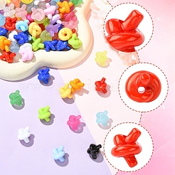 200 шт. 2 вида непрозрачных и матовых прозрачных акриловых бусин&nbsp;SACR-YW0002-11