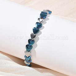 Браслеты-цепочки из искусственного гематита в форме сердца для женщин&nbsp;BJEW-Z148-07P-01