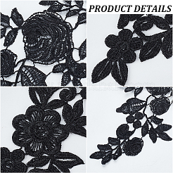 4 пара 2-х цветочных аппликаций из полиэстера с вышивкой&nbsp;DIY-GF0008-83