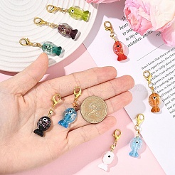 9 шт. подвесных украшений ручной работы из дихроичной фольги в стиле лэмпворк&nbsp;HJEW-YW00254