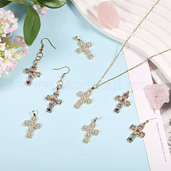 8 шт. 2 цвета латунные подвески с микропаве и кубическим цирконием&nbsp;ZIRC-CA0001-25