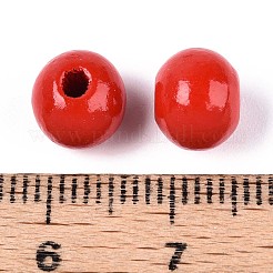 Круглые бусины из натурального дерева схима&nbsp;WOOD-A018-8mm-07