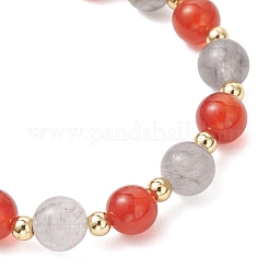 Браслеты из натуральных бусин мутного кварца и сердолика&nbsp;BJEW-JB12962