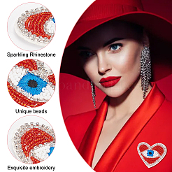 Сердце с вышитой аппликацией от сглаза&nbsp;LS-DIY-WH0401-27