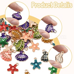 32шт 8 стиля подвески из сплава с эмалью&nbsp;ENAM-FS0002-66