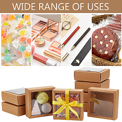 Квадратные бумажные коробки для печенья с прозрачным окном из ПВХ&nbsp;CON-WH0098-16A-03