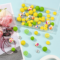 64 шт. круглые и рондельные пищевые экологически чистые силиконовые бусины&nbsp;SIL-SP0001-19C