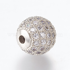 Латунные микро проложить кубического циркония бусы&nbsp;ZIRC-E134-10mm-04P