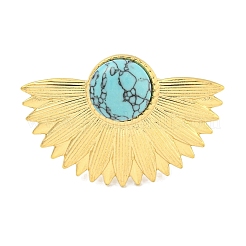 Ионное покрытие (ip) 304 нержавеющая сталь синтетические бирюзовые манжеты кольца&nbsp;G-Z056-07G-02