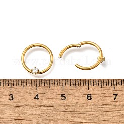 Кольца для носа из нержавеющей стали 304 с прозрачным кубическим цирконием в форме ромба&nbsp;AJEW-D306-12G