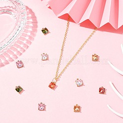 10 шт. 5 цвета латунные подвески с микропаве и кубическим цирконием&nbsp;KK-CJ0003-71