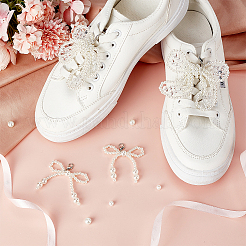 2 пара 2 стилей подвесок-бантов из смоляных бусин для обуви&nbsp;FIND-FG0004-23