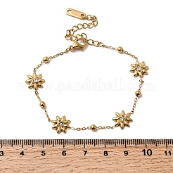 Браслеты из нержавеющей стали 304 с кристаллами и стразами для женщин&nbsp;BJEW-G763-05G