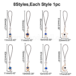 8шт 8 стиль мультяшный астронавт подвеска веревка для подвешивания&nbsp;AJEW-WR0001-44