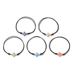 Регулируемые браслеты из фарфоровых бусин ручной работы&nbsp;BJEW-TA00697