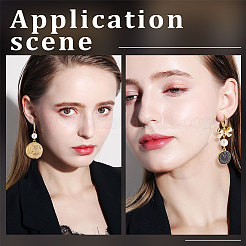 14шт латунные серьги-кольца с микро-паве из прозрачного кубического циркония&nbsp;ZIRC-BBC0003-51