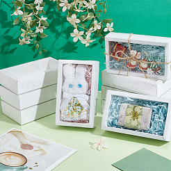 Складные креативные ящики из крафт-бумаги с прозрачным покрытием из ПВХ&nbsp;CON-WH0113-09B