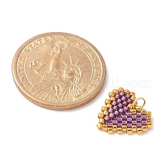 Подвески-сердечки из стеклянного бисера ручной работы&nbsp;PALLOY-MZ00609