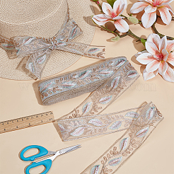 Полиэстеровая лента с рисунком в виде перьев&nbsp;OCOR-WH0101-151G