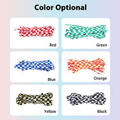 6 пара шнурков из полиэстера с узором «тартан» двух цветов&nbsp;FIND-FH0006-85B