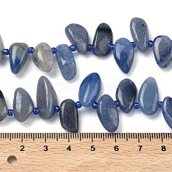 Природные голубые авантюрин бисером пряди&nbsp;G-P604-A18-01