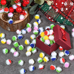 100шт. 5-х цветный полиэстеровый помпон-шар&nbsp;DIY-SC0031-42