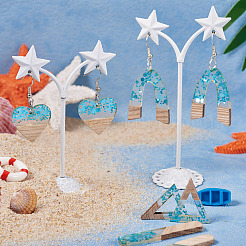 20шт 10 стиля подвески из прозрачной смолы и белого дерева&nbsp;RESI-TA0002-86