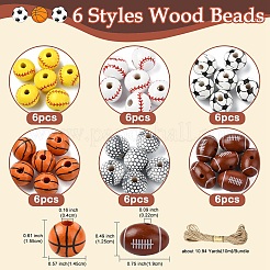 Наборы для самостоятельного изготовления спортивных подвесок из натурального дерева и джутового шнура&nbsp;WOOD-YW0010-55