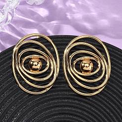 Овальные серьги-гвоздики из нержавеющей стали 304&nbsp;EJEW-L304-08G