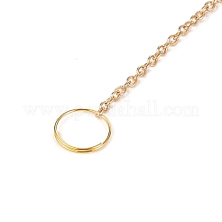 Украшения с подвесками в форме луны из натурального розового кварца и латуни&nbsp;HJEW-K046-08G-04