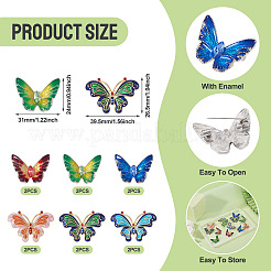 12 шт. 6 эмалевых булавки в форме бабочек&nbsp;JEWB-TA0001-23