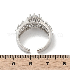 Регулируемые манжеты-кольца из латуни с микропаве из кубического циркония для женщин&nbsp;RJEW-C129-04P