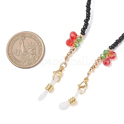 Цепочки для очков из стеклянных семян и гальванического стекла&nbsp;AJEW-TA00057