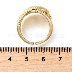 Латунные микро-паве кубические цирконии регулируемые манжеты открытые кольца&nbsp;RJEW-D313-15PG