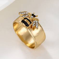 Кольца из цинкового сплава со стразами&nbsp;FS-WGB1C3B-02