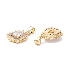 Латунные микропаве прозрачные подвески с фианитом&nbsp;KK-Z019-16G