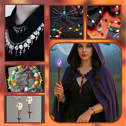 Наборы для самостоятельного изготовления бусин на тему хэллоуина&nbsp;DIY-PH0030-27