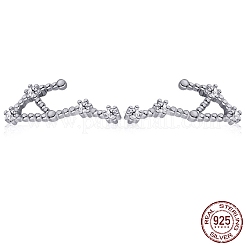 Серьги-гвоздики со звездами из кубического циркония&nbsp;EJEW-P231-90P-10