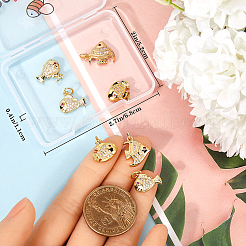 9 шт. 3 стиля латунные подвески с микропаве и кубическим цирконием&nbsp;ZIRC-BBC0002-72