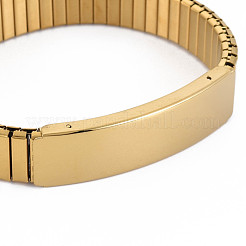 Ионное покрытие(ip) прямоугольный браслет из нержавеющей стали с эластичными звеньями&nbsp;BJEW-N017-028LG