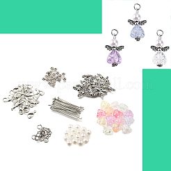 Наборы для самостоятельного изготовления подвески в виде ангела из искусственного жемчуга из АБС-пластика&nbsp;DIY-FP0001-44