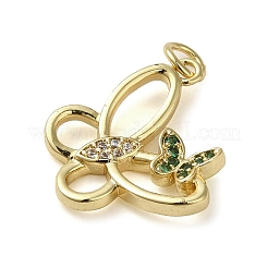 Латунные микропаве прозрачные подвески с фианитом&nbsp;LS-KK-U005-01K-G