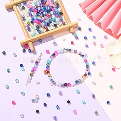 204 шт. 6-х цветные бусины из натурального агата&nbsp;G-YW0003-02