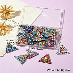 24шт 4 цвета подвески из натуральной липы с принтом&nbsp;WOOD-CJ0001-93