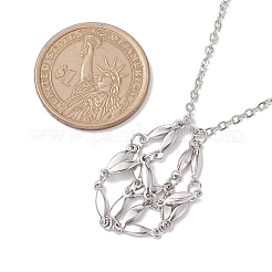 Ожерелья с подвеской в виде клетки с кристаллами&nbsp;NJEW-JN04756-02