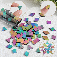 200 шт. 4 стиля радужных переливающихся стеклянных кабошонов&nbsp;MOSA-SP0001-03