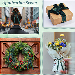 Двусторонние байковые ленты со звездами и золотым тиснением&nbsp;SRIB-GF0001-55B