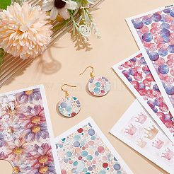 5 шт. 5 стиля масляной живописи серии керамика глина вода переводная бумага&nbsp;AJEW-UN0002-60